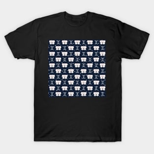 Gemini Zodiac Cat Pattern T-Shirt